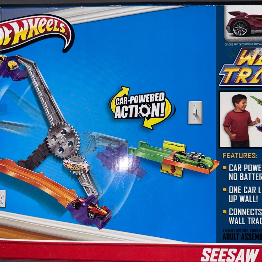 Blue and Orange Seesaw Stunt Track for Cars & Vehicles